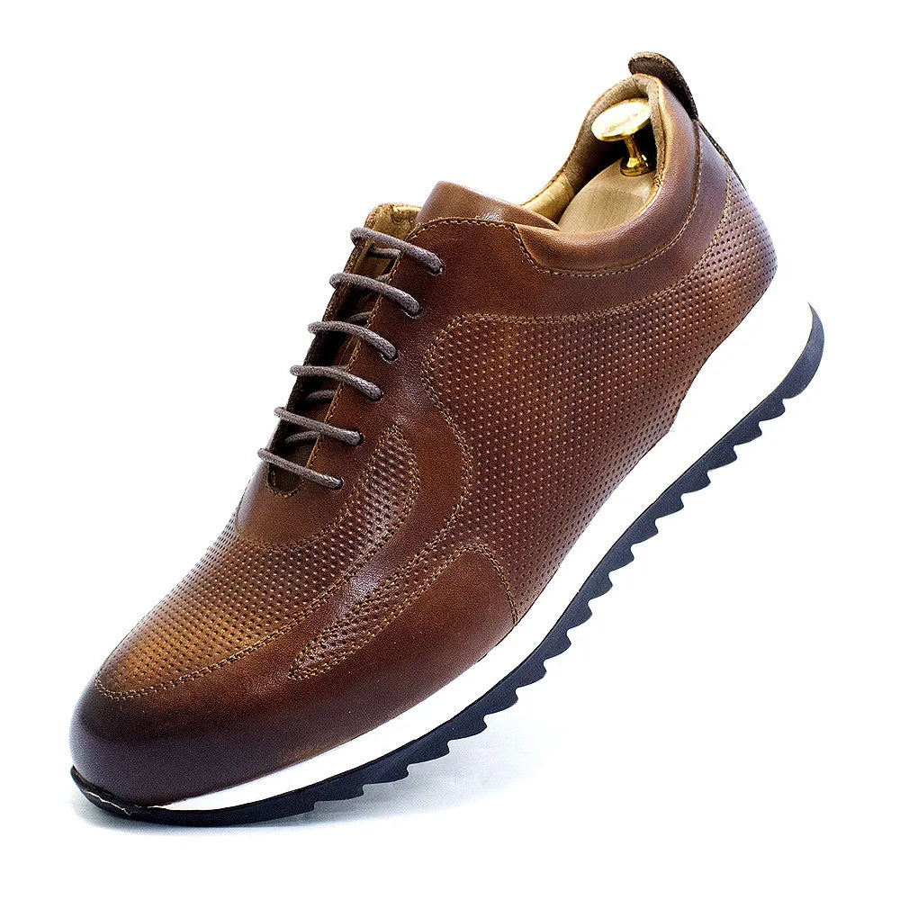 Chaussures Homme Cuir Vache Rehaussantes Embossées Casual Respirant – CLEVI Paris
