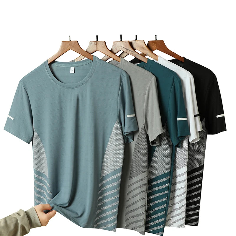 T-Shirt Running Homme Ice Silk Réfléchissant – Séchage Rapide & Respirant