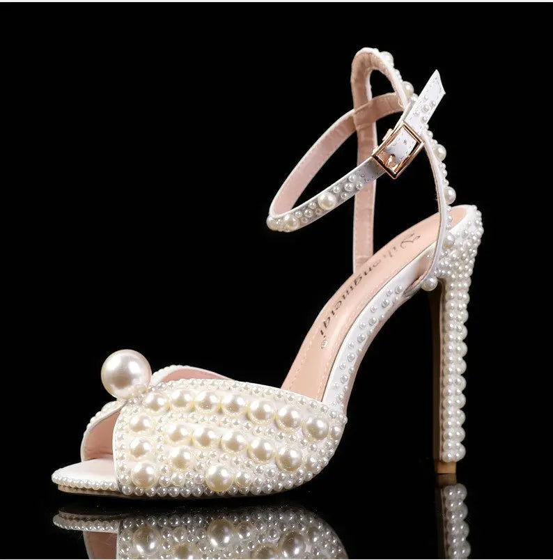 Escarpins à talons et perles pour femme – CLEVI Paris