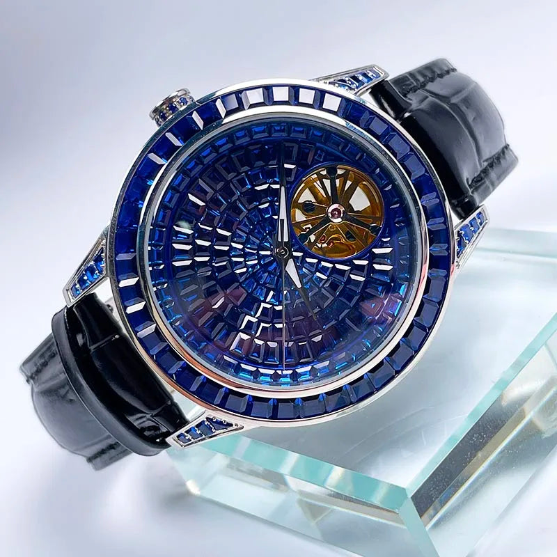 PINDU Montre Automatique Homme Squelette Lumineux Acier Couronne Vissée 40mm – CLEVI Paris