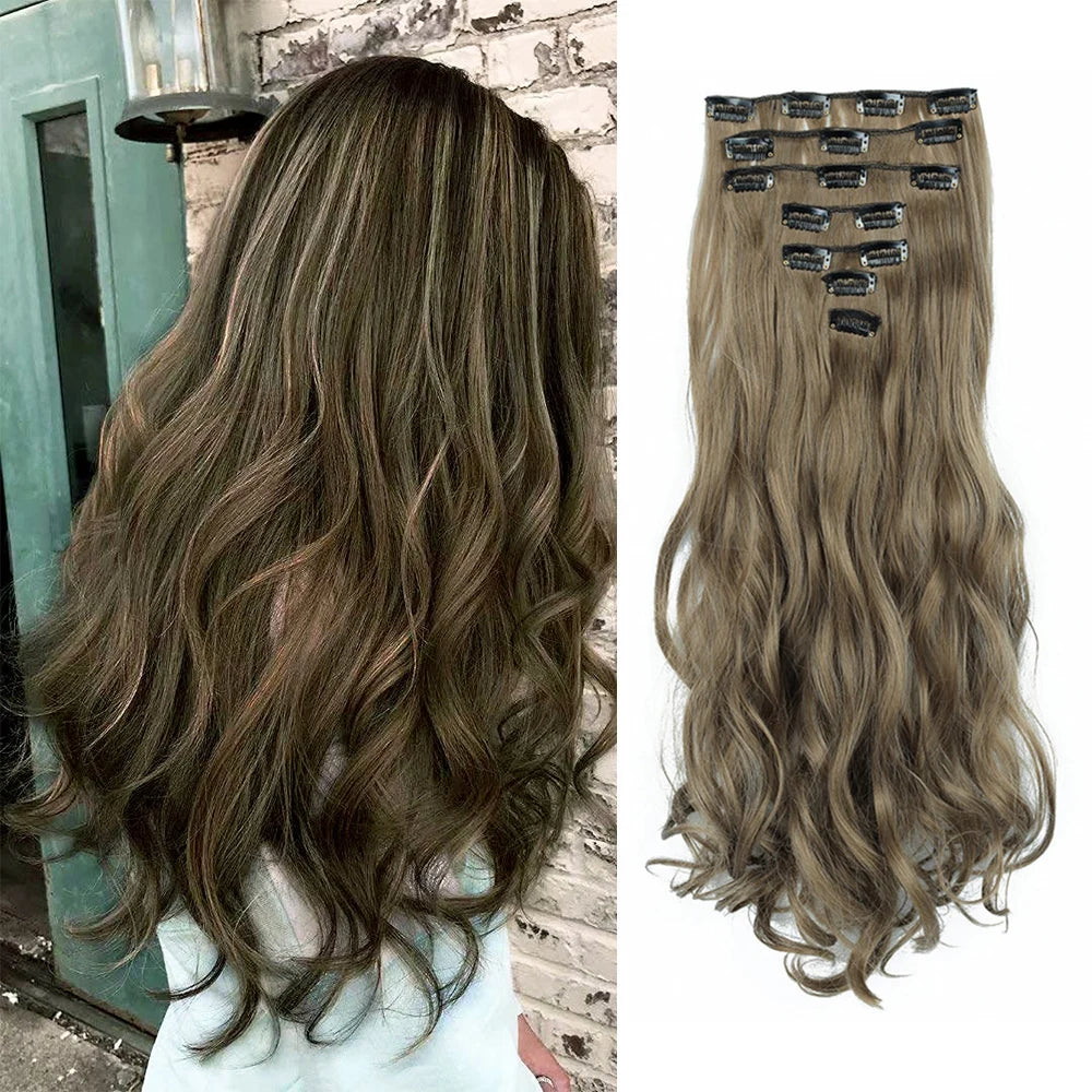 Extensions à clips synthétiques ondulées 22 pouces – CLEVI Paris