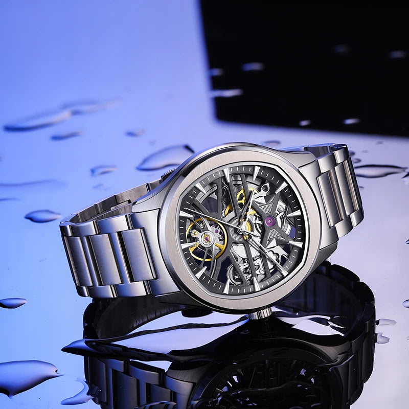 MORDO Montre Automatique Homme Squelette Acier Inoxydable Lumineux Sport 40mm – CLEVI Paris