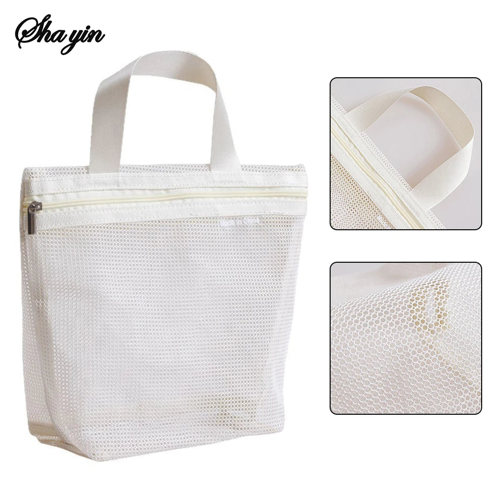 Trousse de Toilette Filet Polyester | Transparente, Respirante, Voyage Salle de Bain Fitness, 2 Coloris – CLEVI Paris