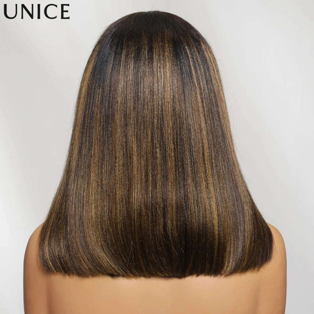 Perruque bob Kinky Straight balayage – CLEVI Paris