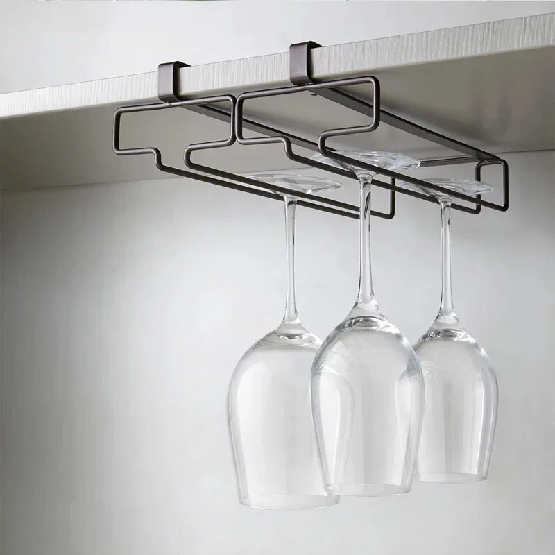 Porte-Verres à Vin Sous Meuble Sans Perçage — Métal, Gain de Place, Cuisine & Bar | CLEVI Paris