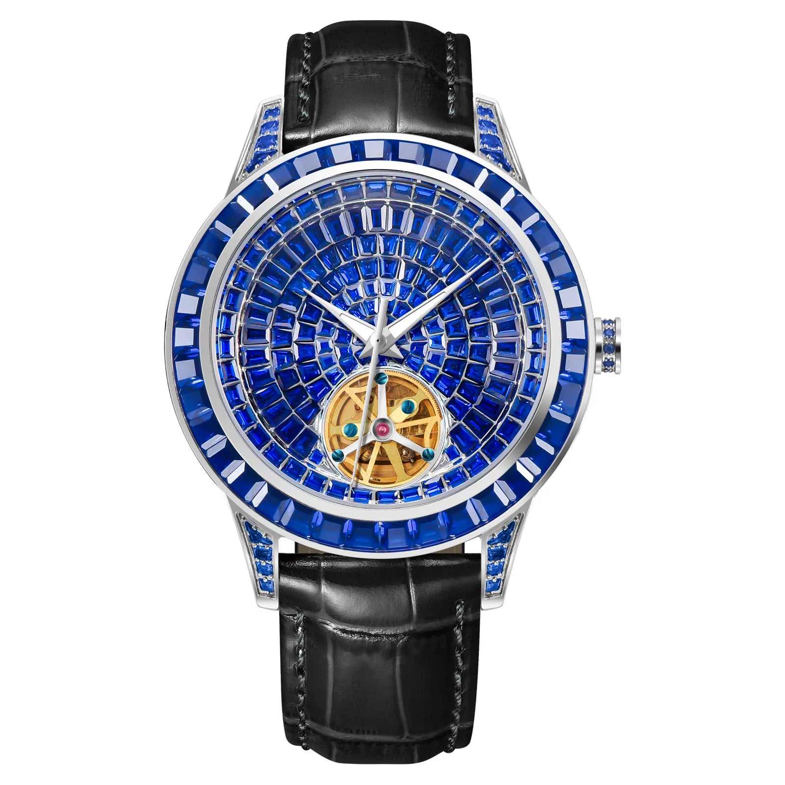 Montre HAEMMER 5037 – Tourbillon Automatique, Cadran Diamant, Bracelet Cuir, Verre Hardlex, Étanche 3 ATM – CLEVI Paris