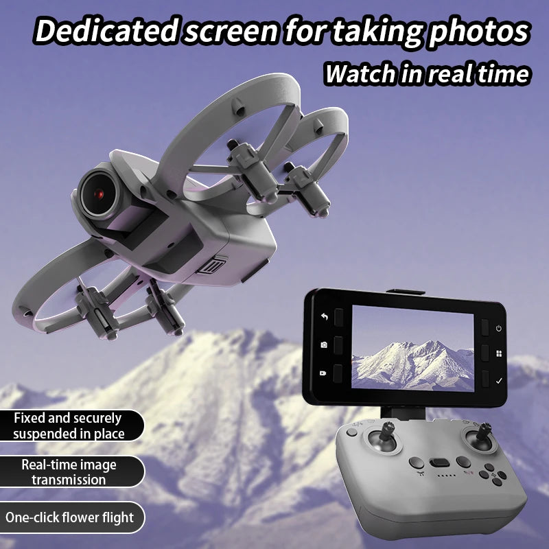 Mini Drone 4K FPV WiFi – Moteur Brushless, Lumières LED Colorées, Garde-Hélices & Portée 1000 m – CLEVI Paris