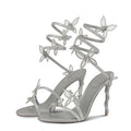 Escarpins Femme Talon Aiguille Cristal Bride Cheville Style Sexy – CLEVI Paris