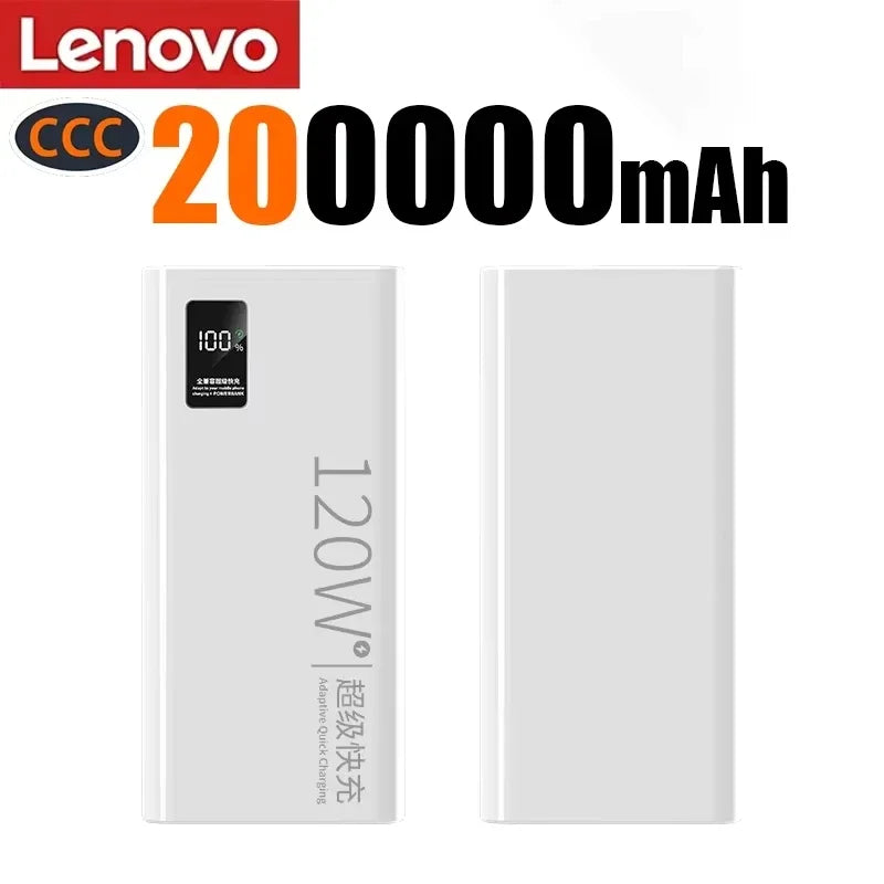Batterie Externe Lenovo 120W Qi Sans Fil LED 50-200000mAh – CLEVI Paris