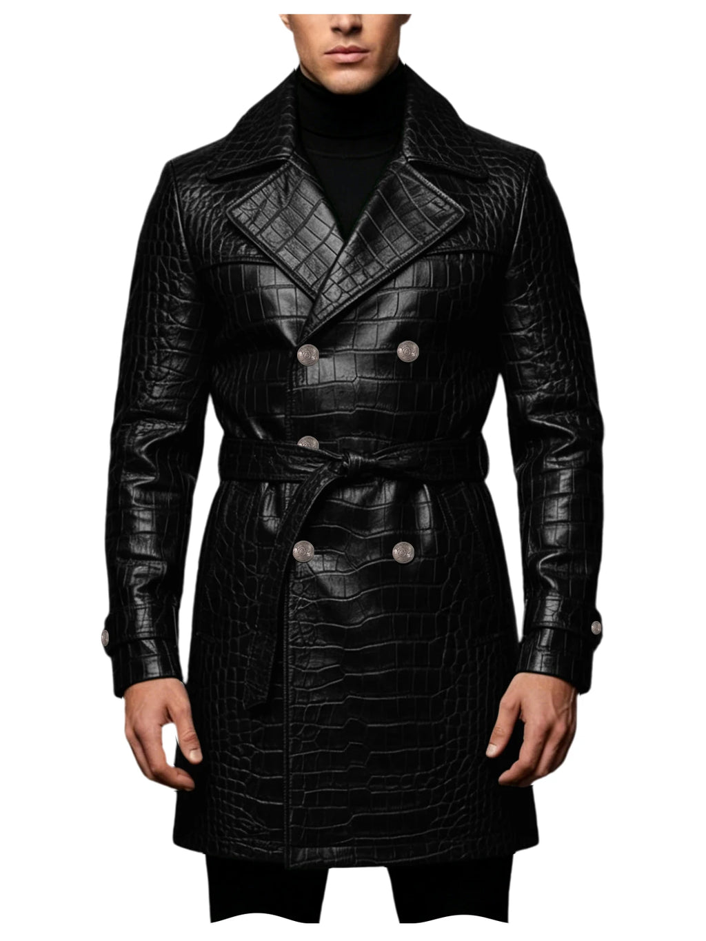 Manteau homme effet croco double boutonnage – CLEVI Paris