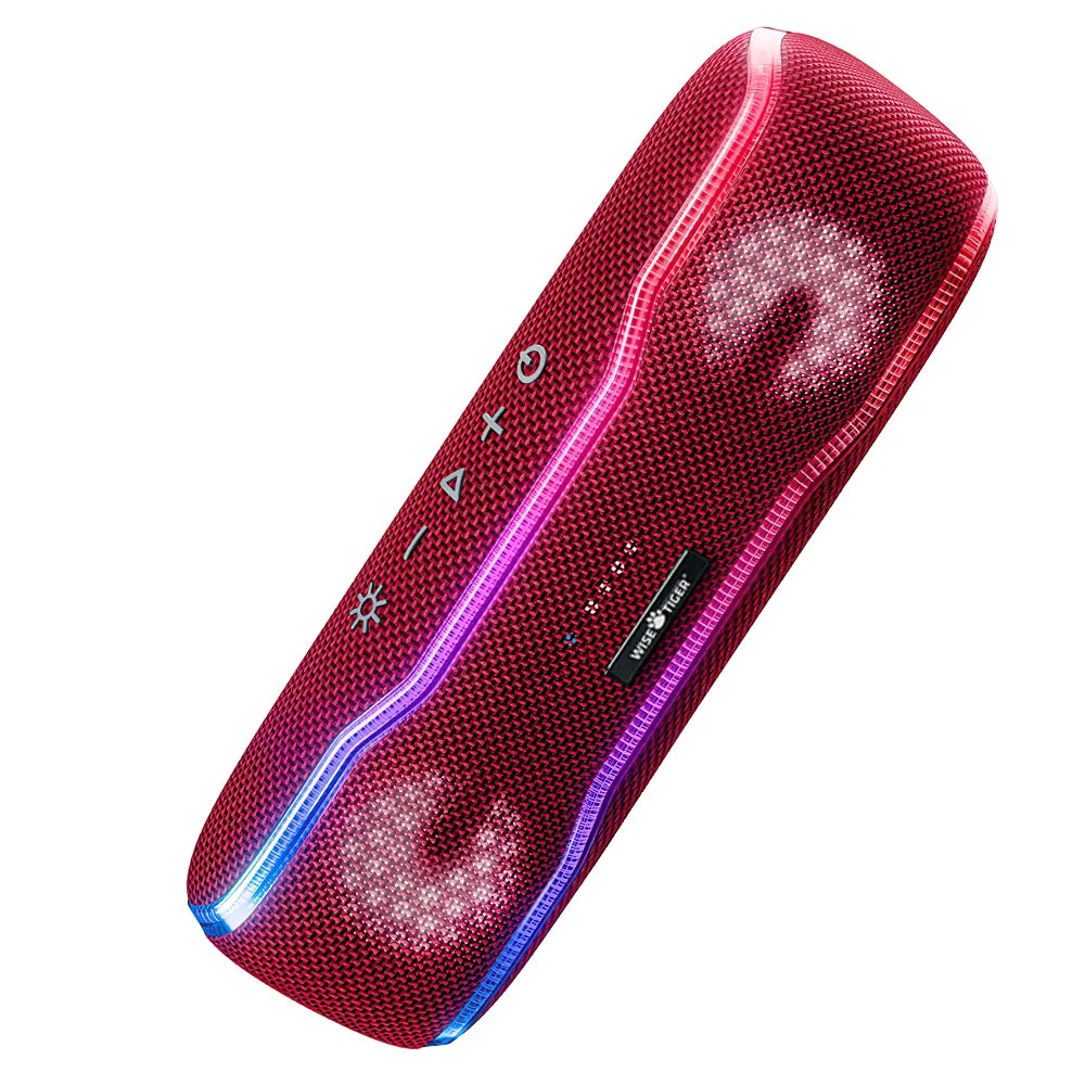 Enceinte Bluetooth Outdoor 25W – IPX7, 24h, Lumières RGB, Stéréo | WISETIGER F10C