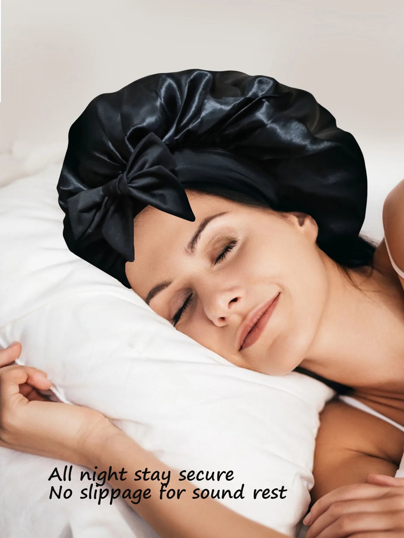 Bonnet de Nuit Satin Cheveux Bouclés — CLEVI Paris