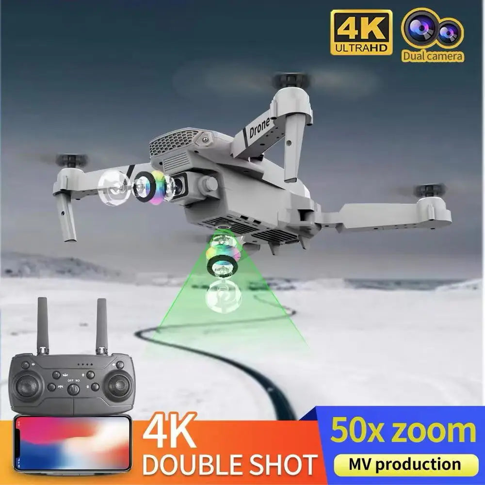 Drone Pliable E525 4K WiFi FPV – Double Caméra, Maintien d'Altitude, Gyroscope 6 Axes & Vol en Trajectoire – CLEVI Paris