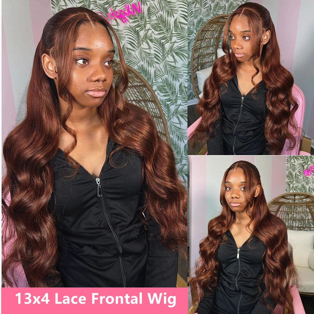 Perruque Lace Front Cheveux Humains Body Wave Chocolat 13x4 & 13x6 HD Densité 180-200% 18-36 Pouces – CLEVI Paris