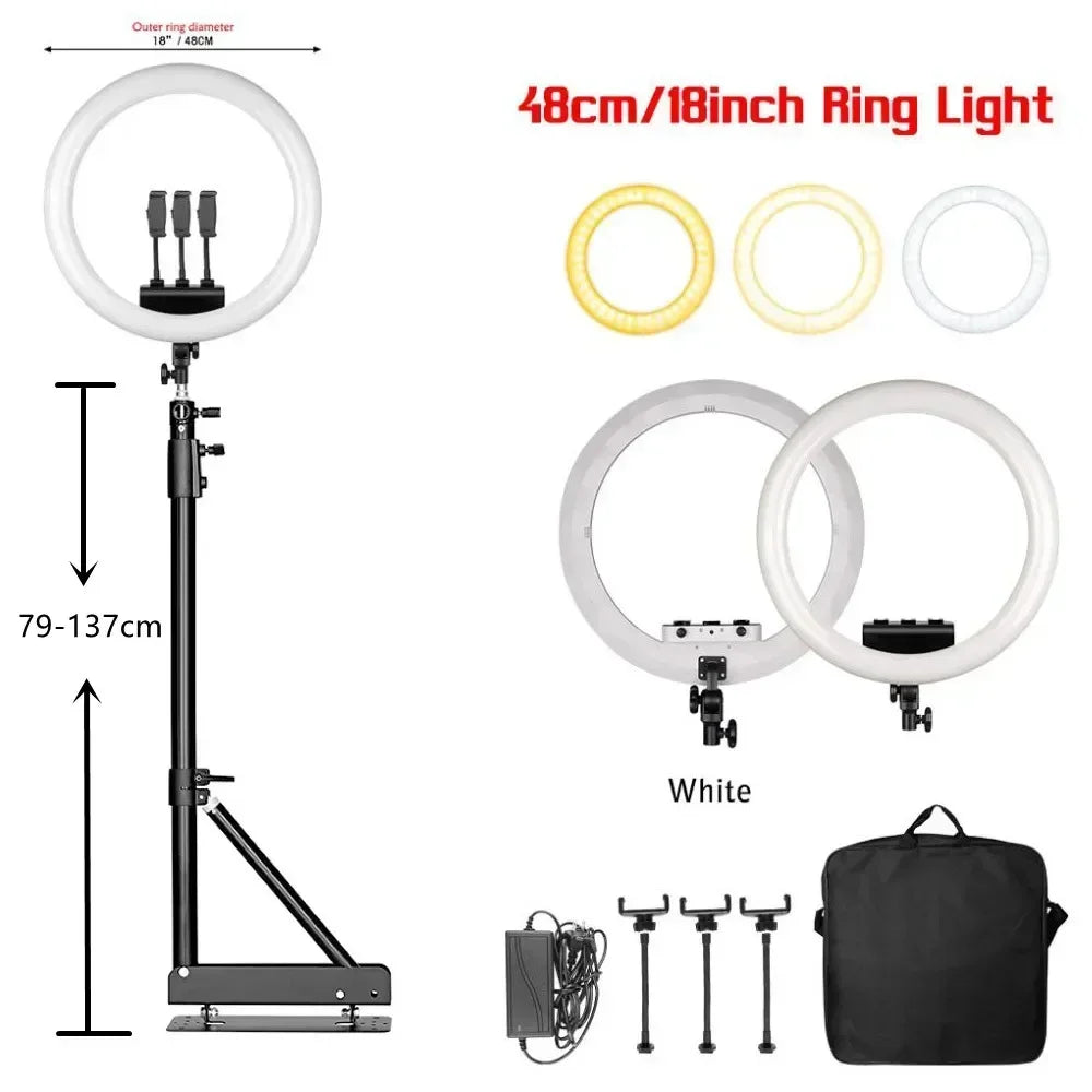 Anneau LED SH 18 pouces et supports au choix – CLEVI Paris
