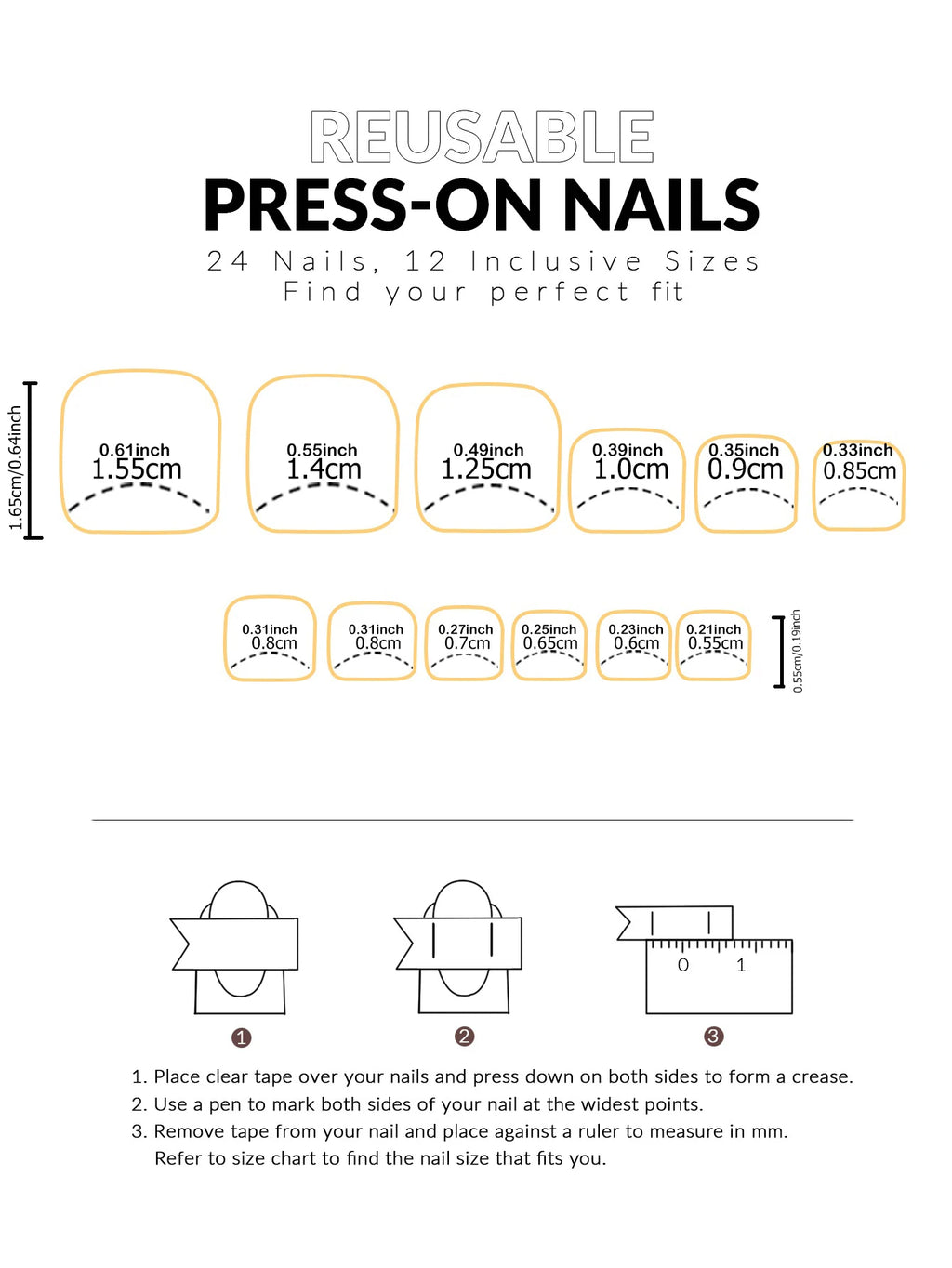 Faux Ongles Press-On Français 48 Pcs Mains & Pieds – CLEVI Paris