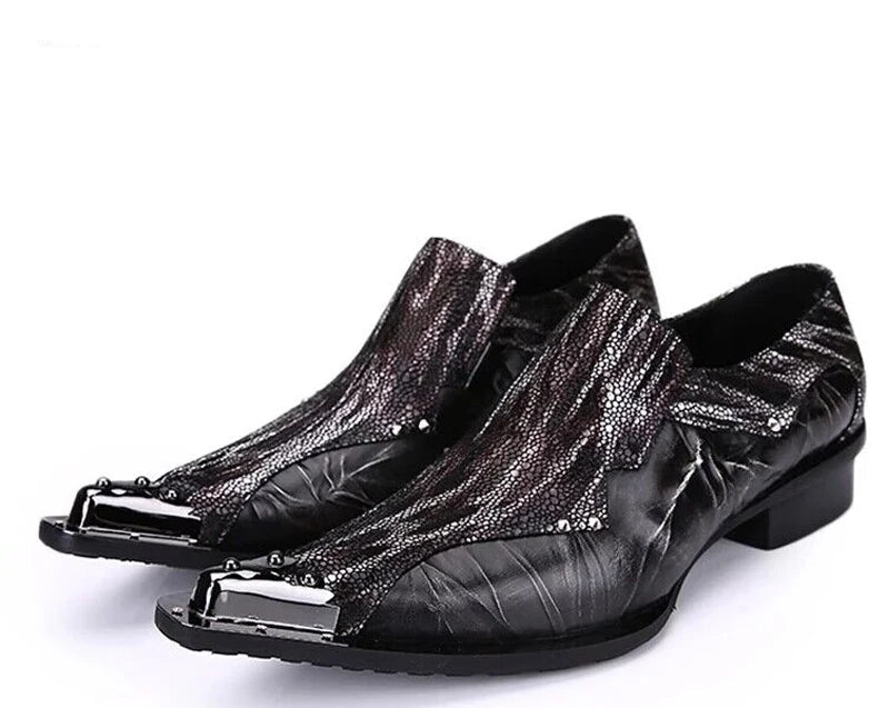 Mocassins Homme Luxe Oxford Slip-On – Bout Métallique, Cuir Suédé – CLEVI Paris