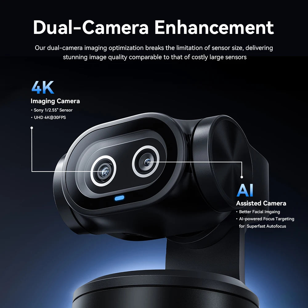 Webcam 4K PTZ EMEET PIXY – Double Caméra IA, Suivi Automatique & Capteur Sony – CLEVI Paris