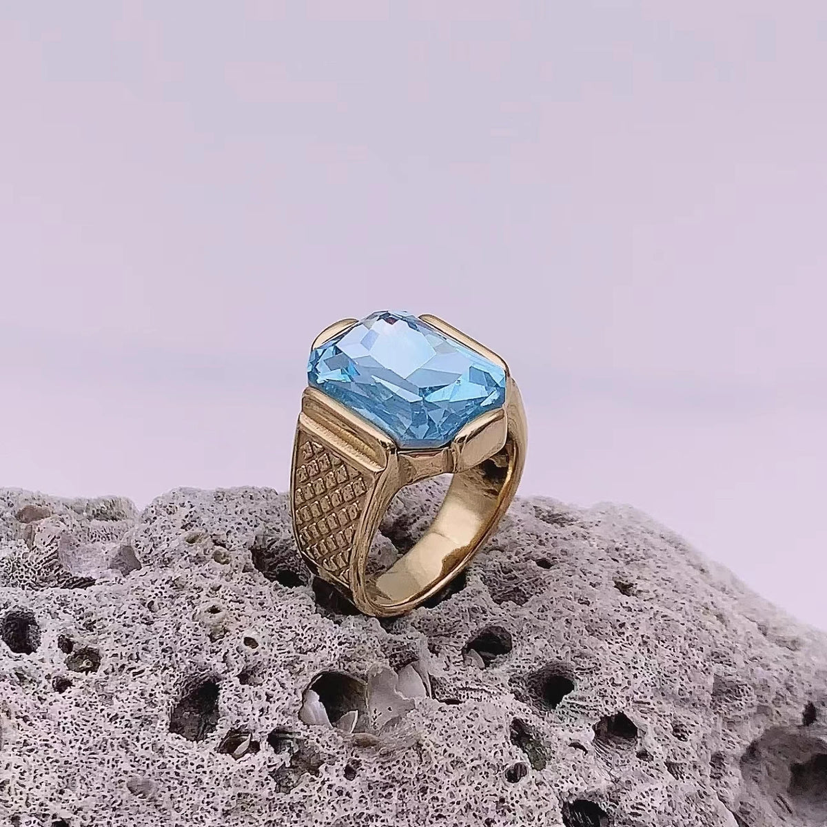 Bague Homme Acier Inoxydable Pierre Colorée – CLEVI Paris