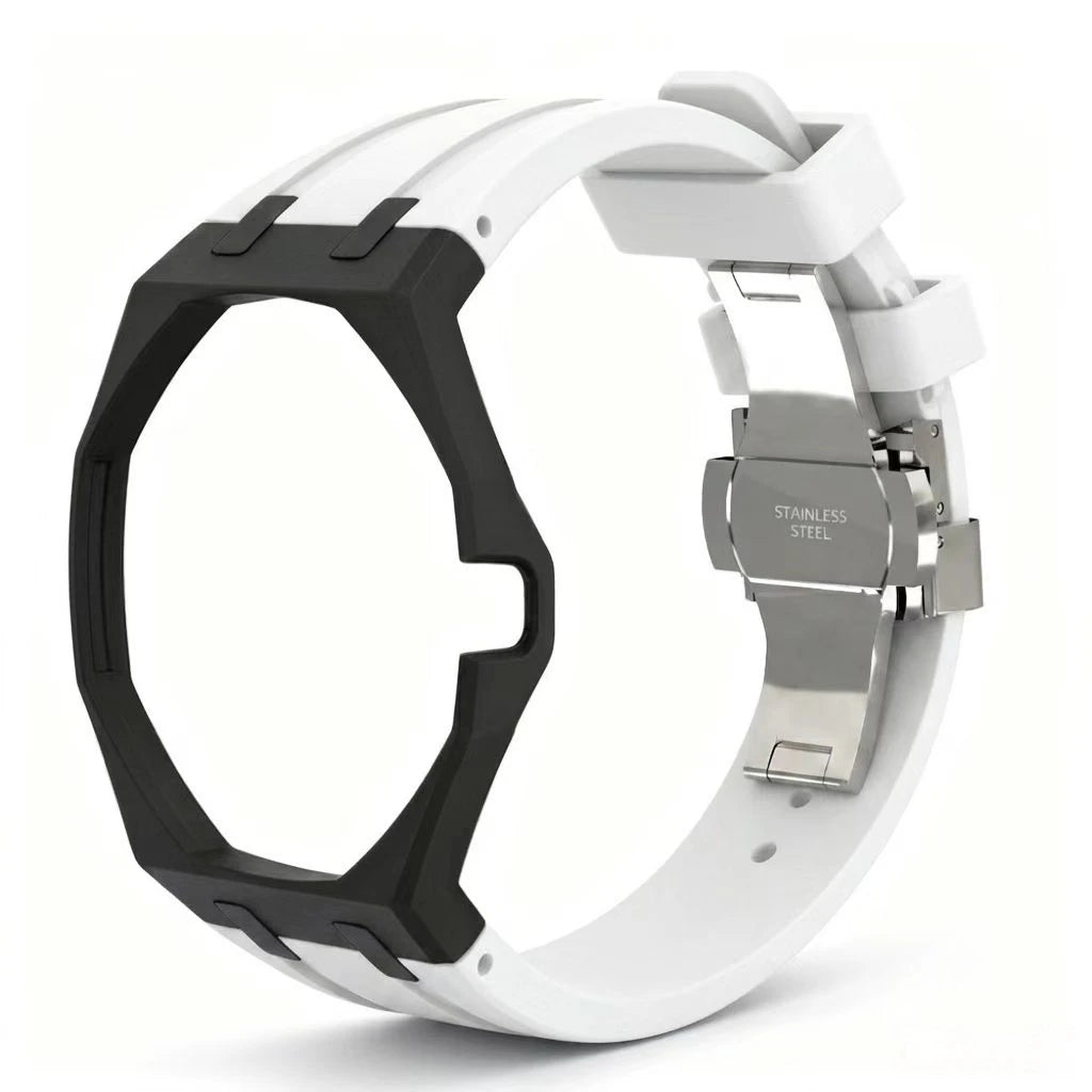 Kit Bracelet FKM + Boîtier Céramique Compatible Swatch x AP Royal Oak Boucle Déployante – CLEVI Paris