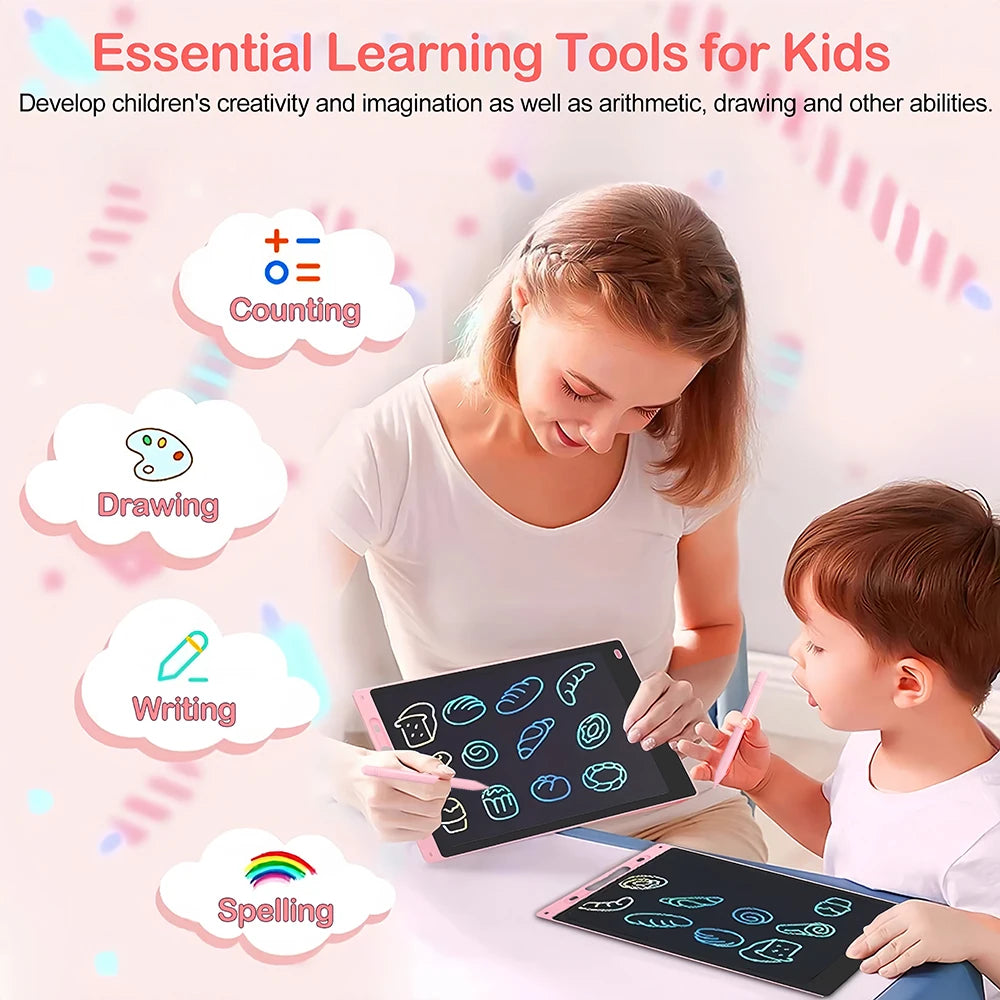 Ardoise LCD RSP 6,5" à 12" – Tablette Dessin & Écriture Enfants, Effaçable, Certifiée CE – CLEVI Paris
