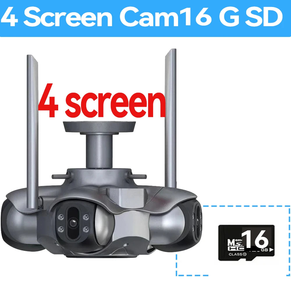 Caméra de Surveillance WiFi 20MP/25MP – 4 ou 5 Objectifs PTZ 360° Vision Nocturne – CLEVI Paris