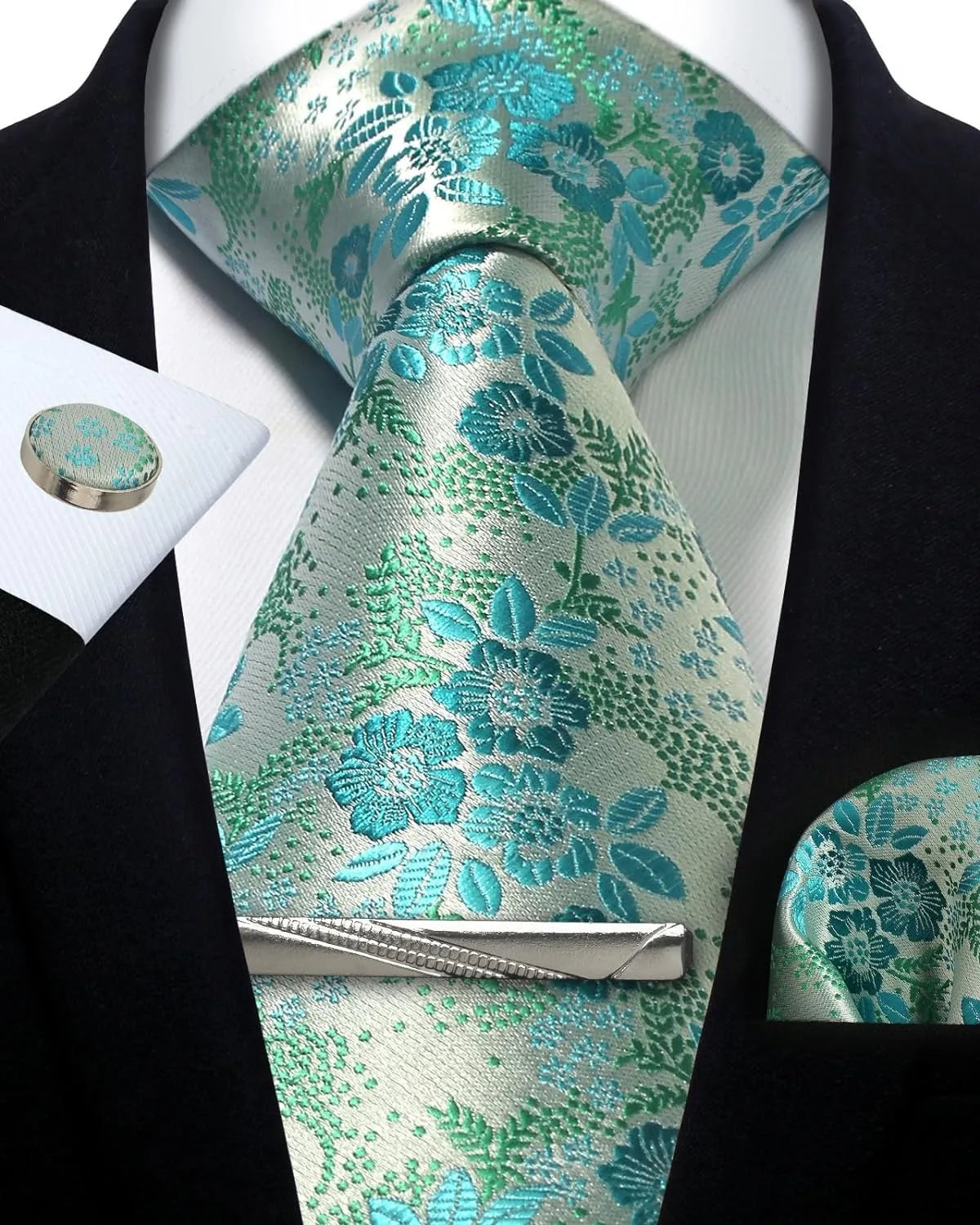 Ensemble cravate homme 4 pièces paisley – CLEVI Paris