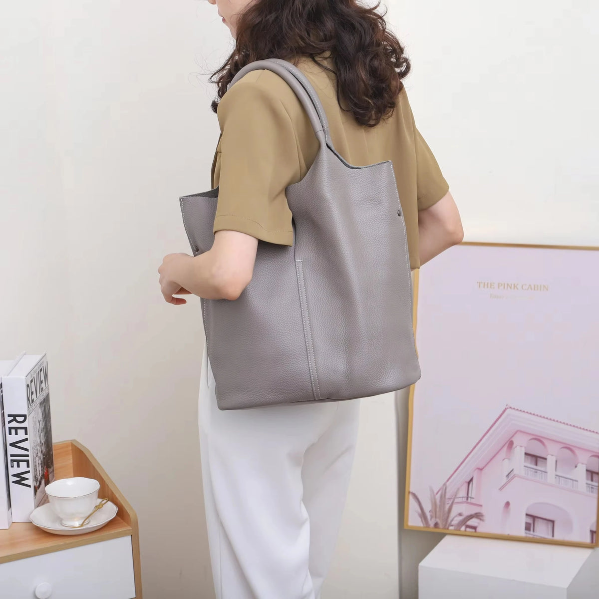 Sac seau femme en cuir de vachette – CLEVI Paris