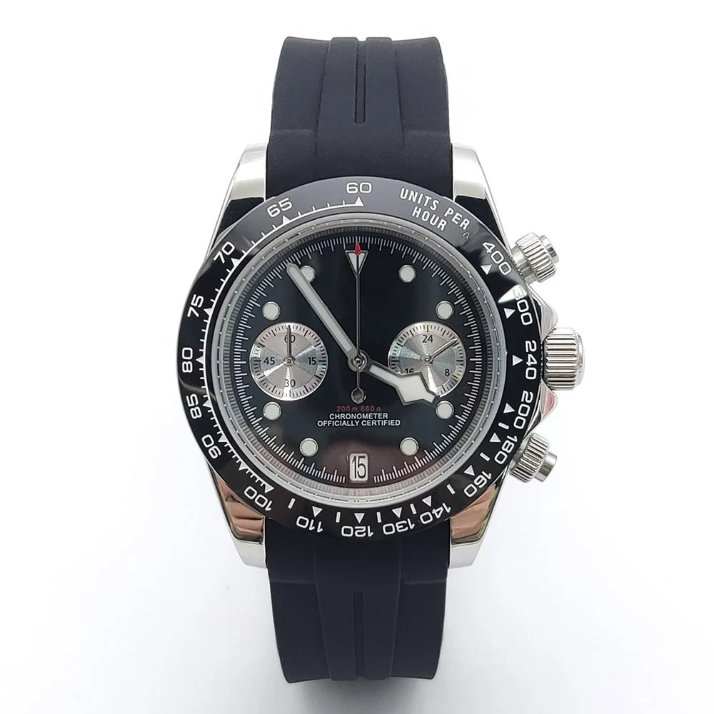 PARNSRPE VK64 Montre Homme Chronographe Quartz Japonais Acier 316L 39,5mm Verre Saphir AR 5 ATM Lumineux – CLEVI Paris