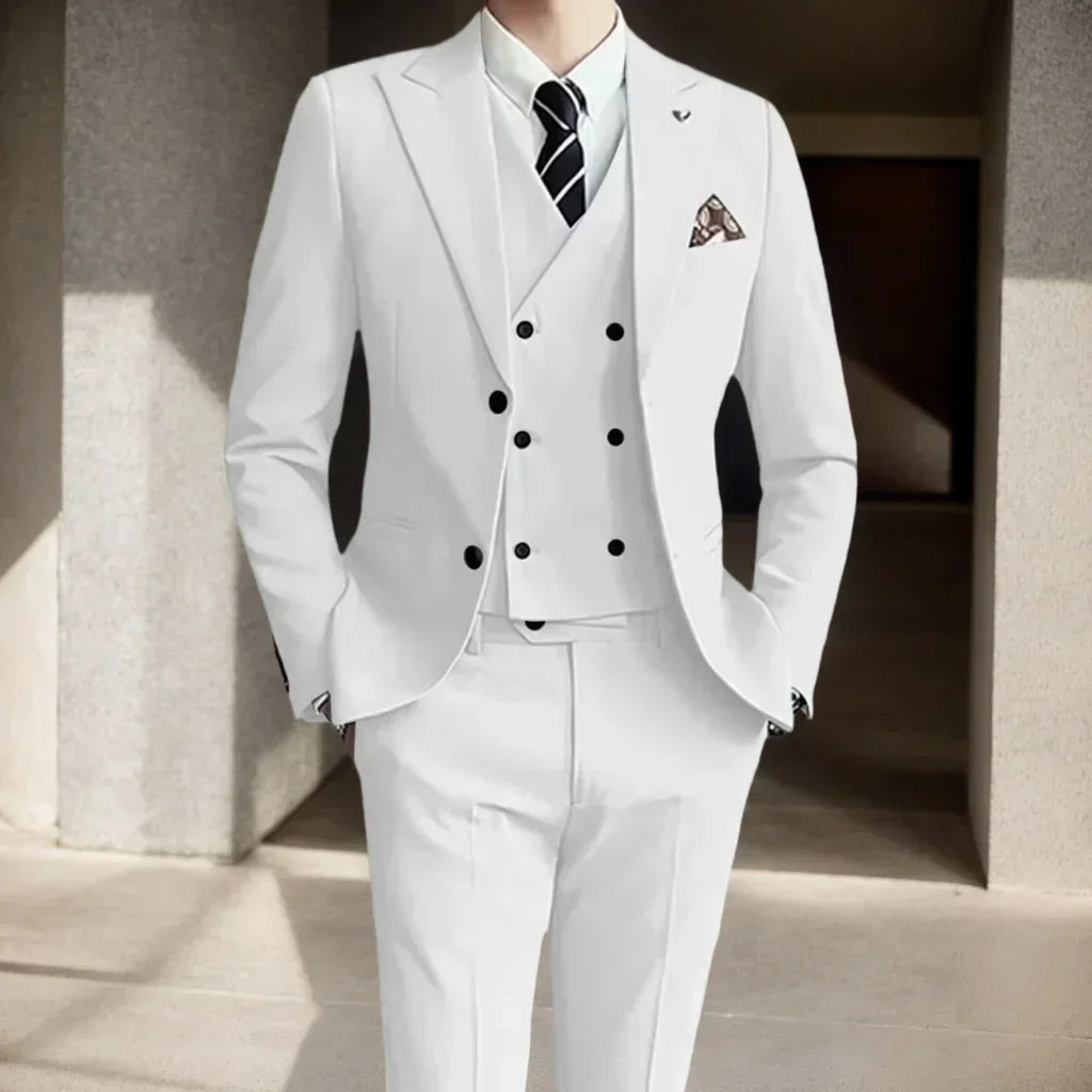 Costume homme 3 pièces uni, veste et gilet – CLEVI Paris