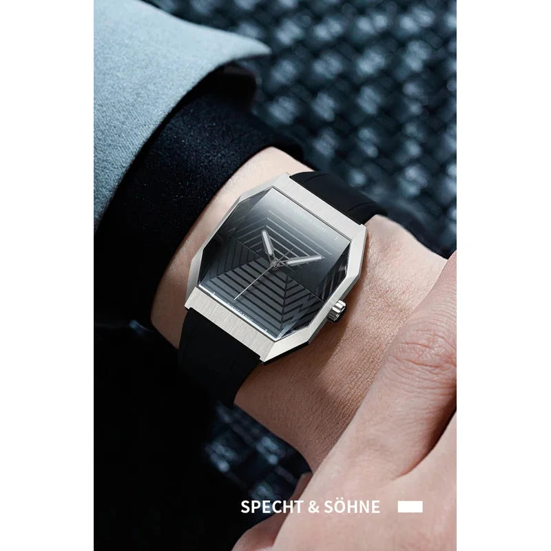 Montre Quartz Homme Specht & Söhne SP0026 – Octogone, Saphir 3D & Cadran Pyramides