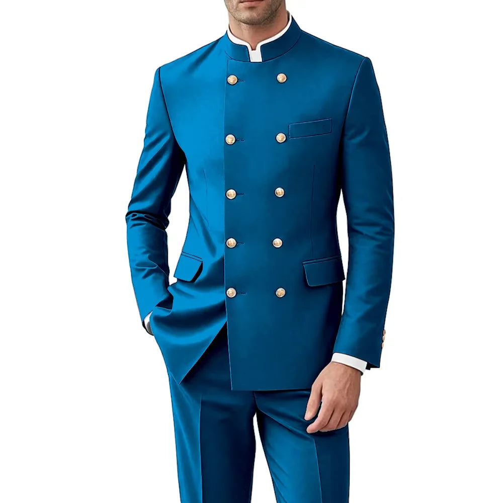 Costume Col Mandarin Homme Croisé – CLEVI Paris