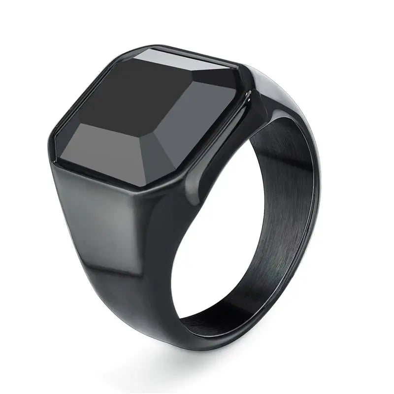 Bague Homme en Acier Inoxydable et Zircon – CLEVI Paris