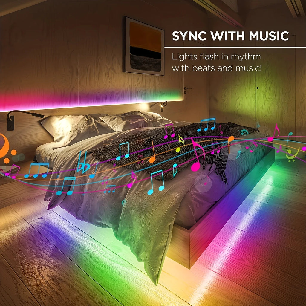Ruban LED RGB 5050 USB — Rétroéclairage TV, Télécommande IR & APP, 1m à 40m | CLEVI Paris