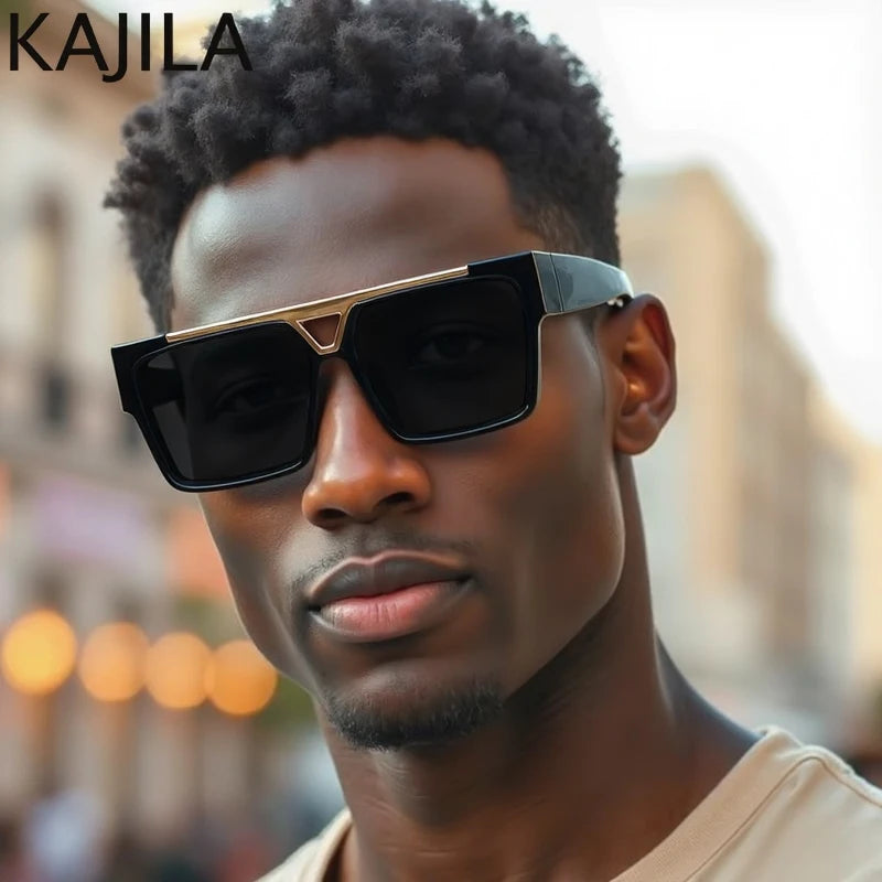 Lunettes de Soleil Oversize Carrées Steampunk Homme – Polarisées ou Dégradées UV400 Catégorie 3 Style Vintage Punk – CLEVI Paris