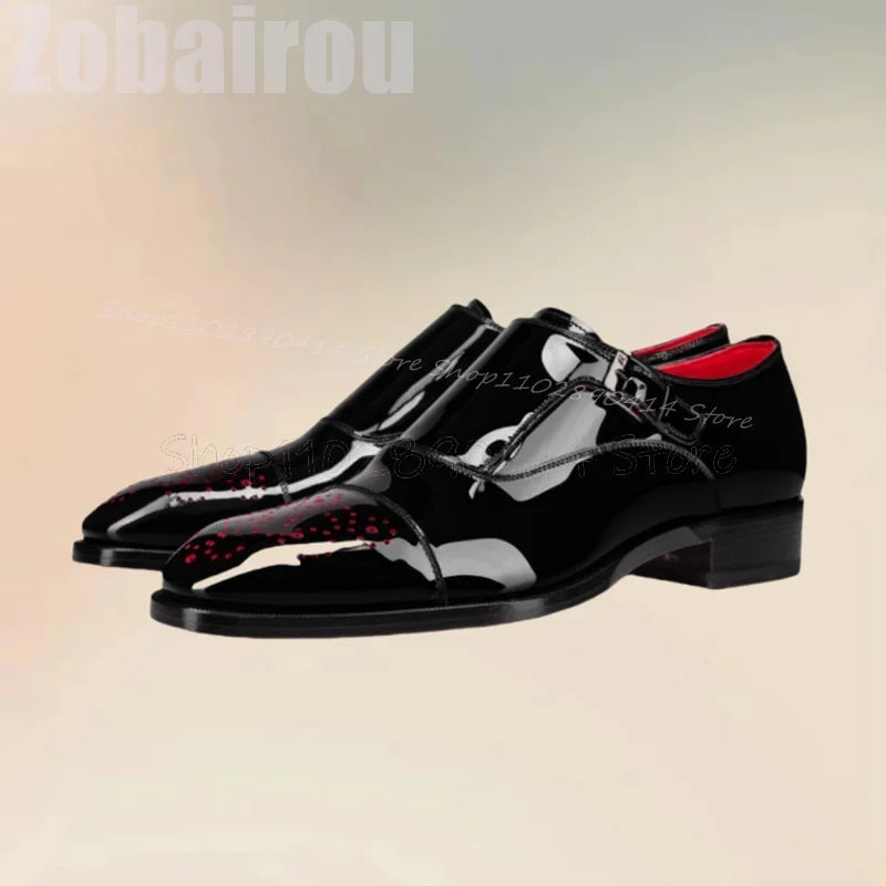 Chaussures Oxford Homme Zobairou – Cuir Verni, Lacets, Bout Rouge, Semelle Caoutchouc, Pointures 39-48 – CLEVI Paris
