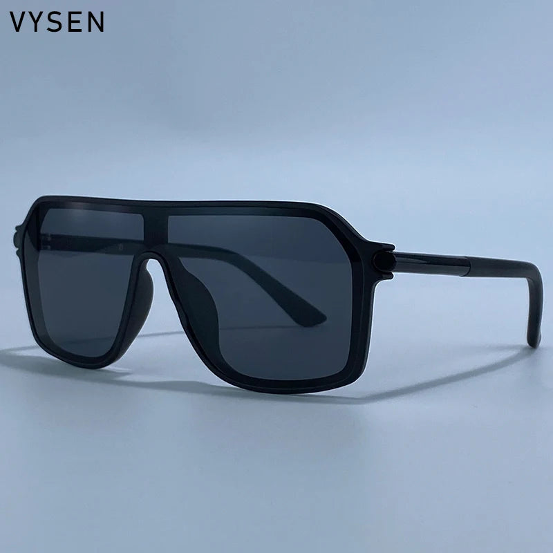 Lunettes de Soleil Steampunk Monobloc Bouclier Homme – Grande Monture Métal Sport UV400 – CLEVI Paris