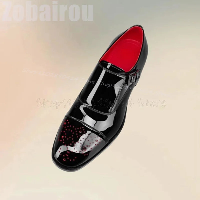 Chaussures Oxford Homme Zobairou – Cuir Verni, Lacets, Bout Rouge, Semelle Caoutchouc, Pointures 39-48 – CLEVI Paris