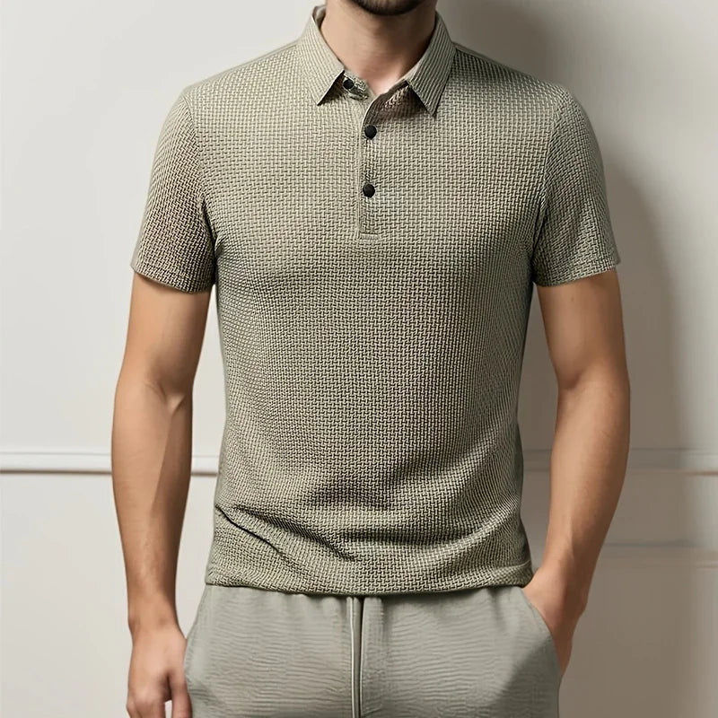 Polo Homme Casual Été – Maille Respirante Polyester/Élastane, Coupe Régulière, 6 Coloris, Tailles M à 4XL