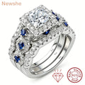 Parure de Mariage 3 Pièces Newshe Argent 925 Moissanite Taille Princesse Certifiée – CLEVI Paris