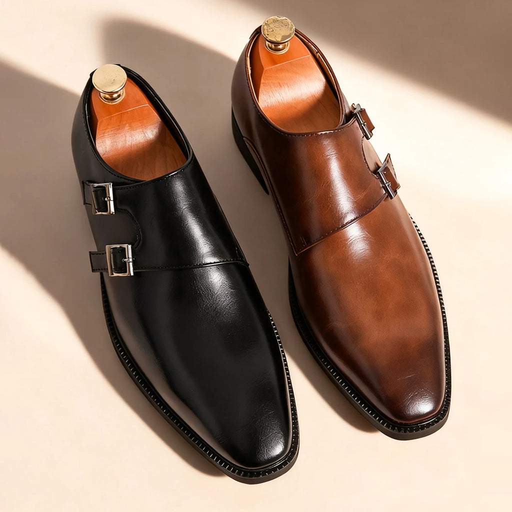 Oxford Monk-Strap Homme Bout Pointu Style Rétro | Business Mariage EU 38-46