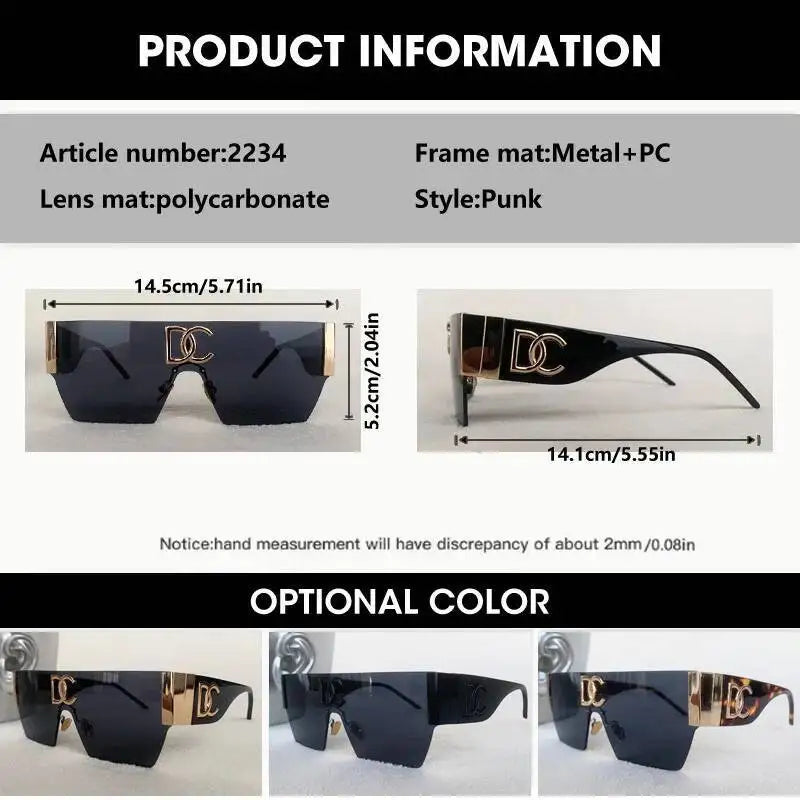 Lunettes de Soleil Carrées Sans Monture Vintage UV400 Dégradé Femme – CLEVI Paris