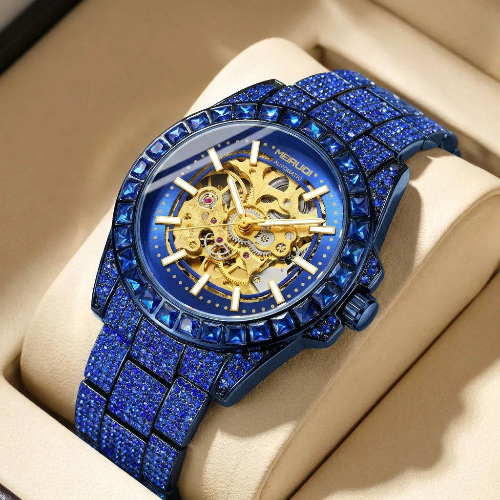 Montre Automatique Homme Tourbillon Vintage Chiffres Romains Silicone 40mm – CLEVI Paris