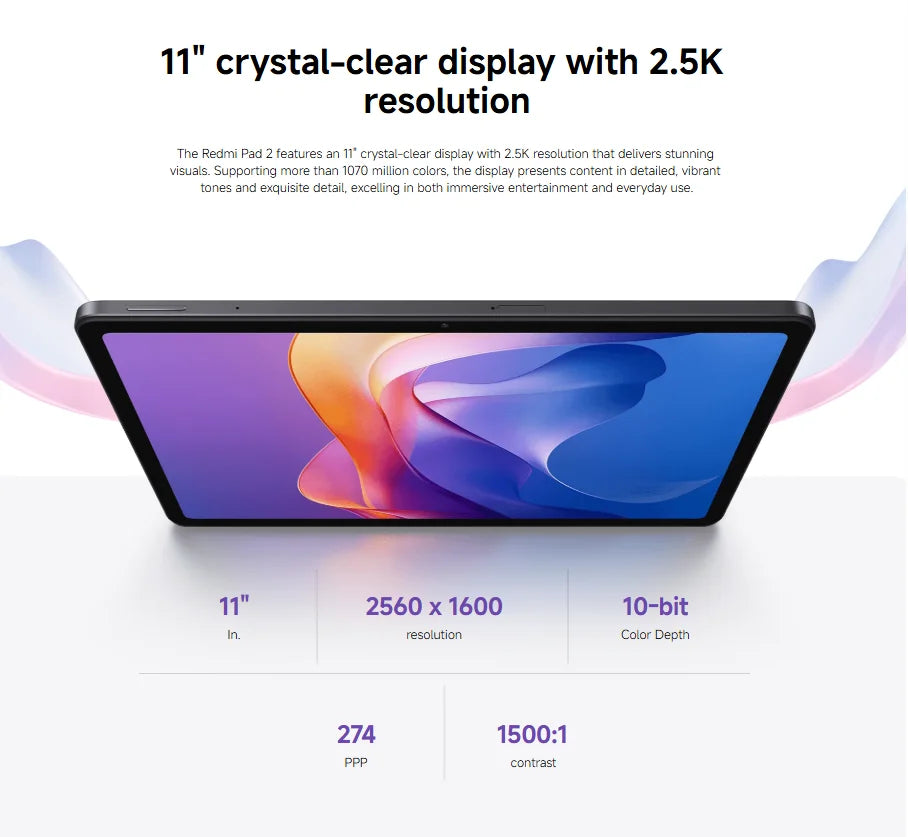 Tablette Xiaomi Redmi Pad 2 Wi-Fi 11 pouces – CLEVI Paris