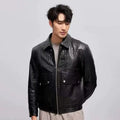 Veste en Cuir Véritable Homme — Coupe Slim, Col Rabattu | CLEVI Paris