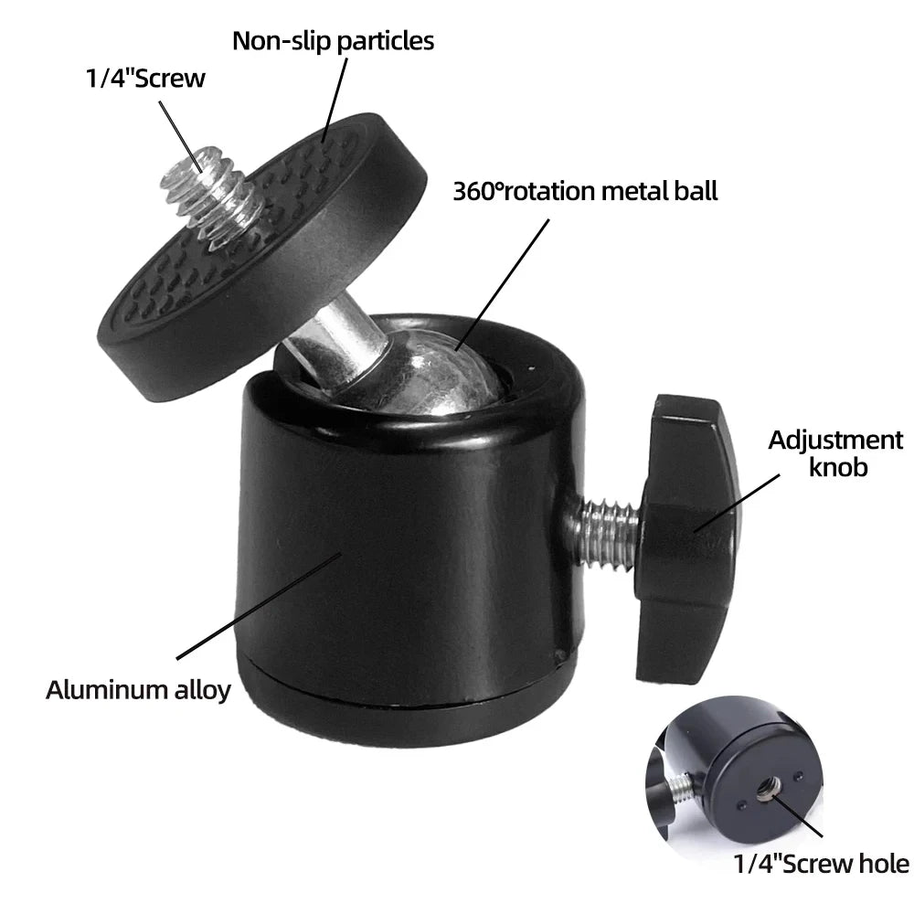 Mini rotule EXSKOF aluminium 360° 1/4 – CLEVI Paris