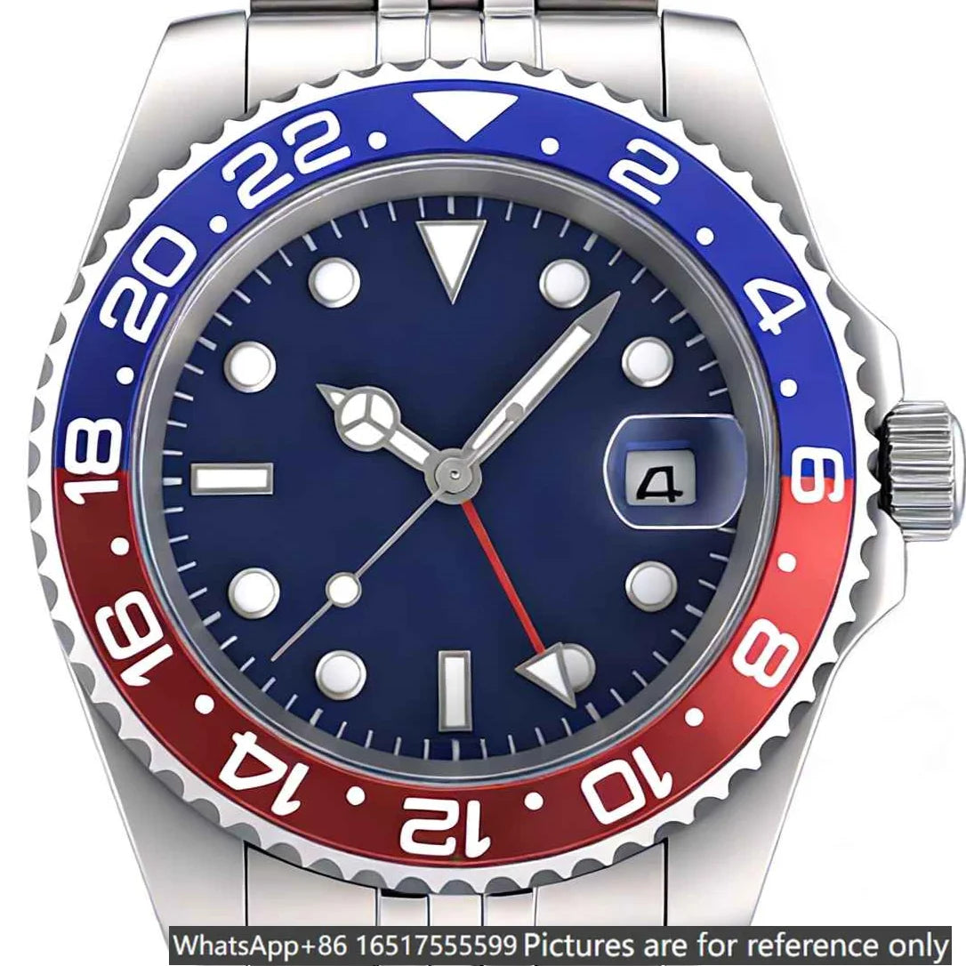 Montre Automatique Homme Style GMT 40MM Acier 904L Cadran Lumineux – CLEVI Paris