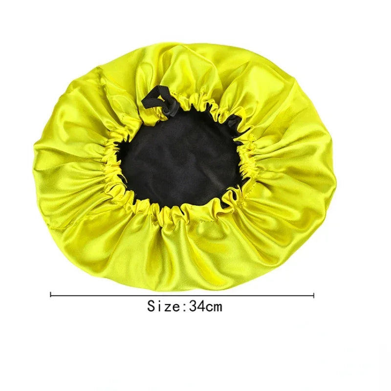 Bonnet de Nuit Double Couche Satin Réversible — CLEVI Paris