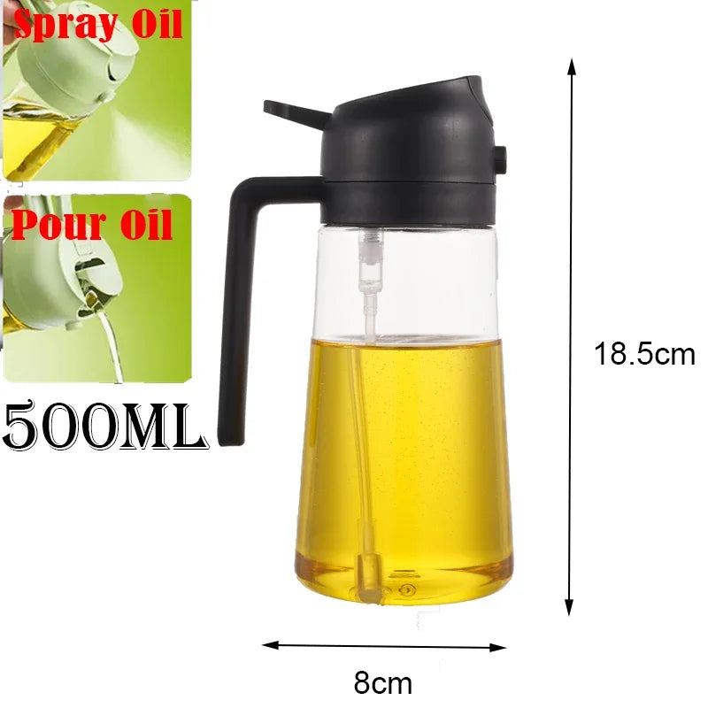 Vaporisateur d'Huile 2-en-1 Cuisine 500ml | Spray & Verseur Plastique – CLEVI Paris