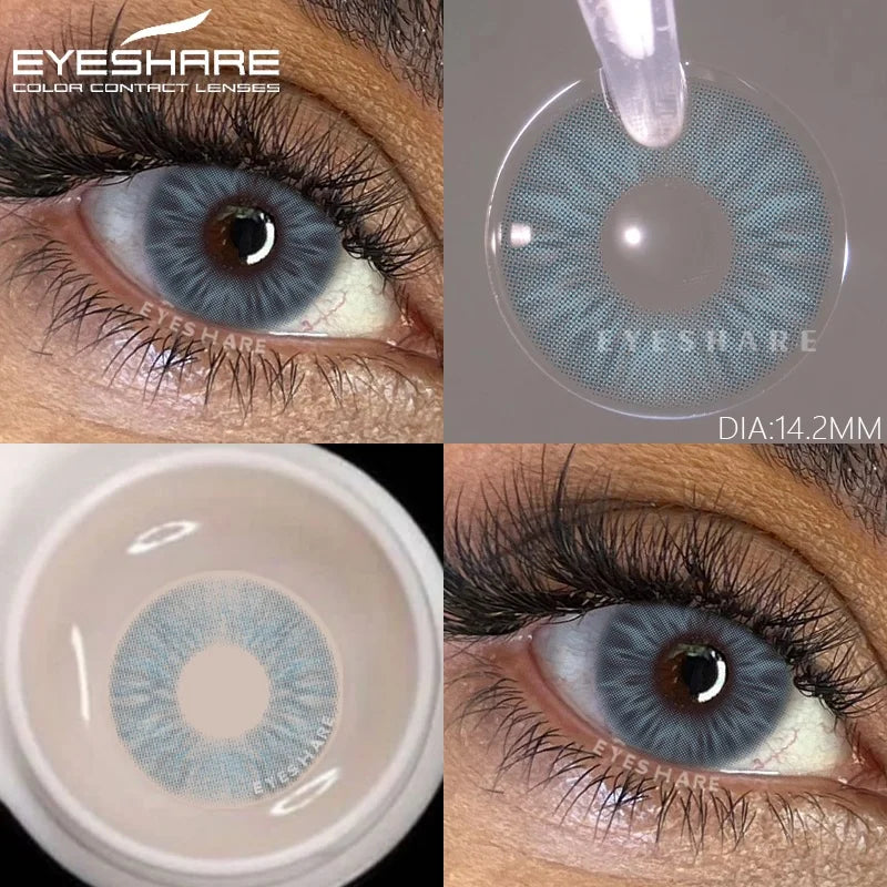 Lentilles de Contact Colorées EYESHARE – 15 Teintes, Port Annuel, Sans Correction